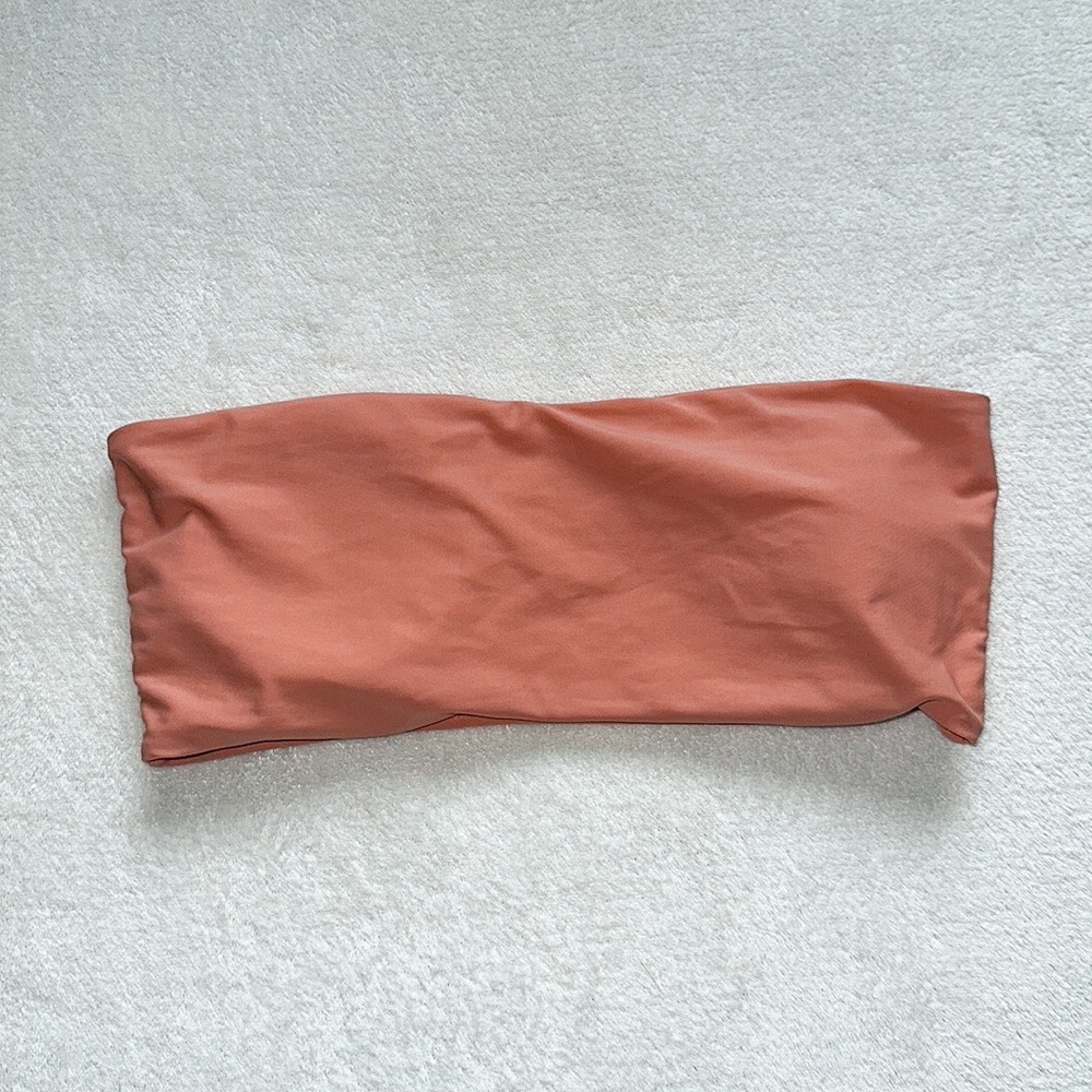 Zaful Strapless Bandeau Bikini Top Pink/Orange Large (US 8)
